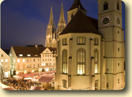 Regensburg Cathedral, Church and Christmas Market