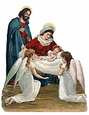 Painting of Maria, Joseph and baby Jesus Christ